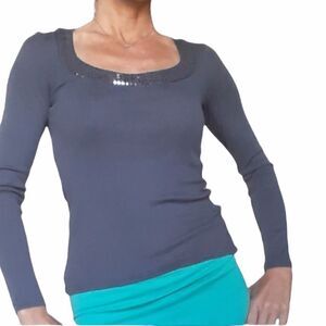 ✨express sexy basic scoop sequin neck tee✨